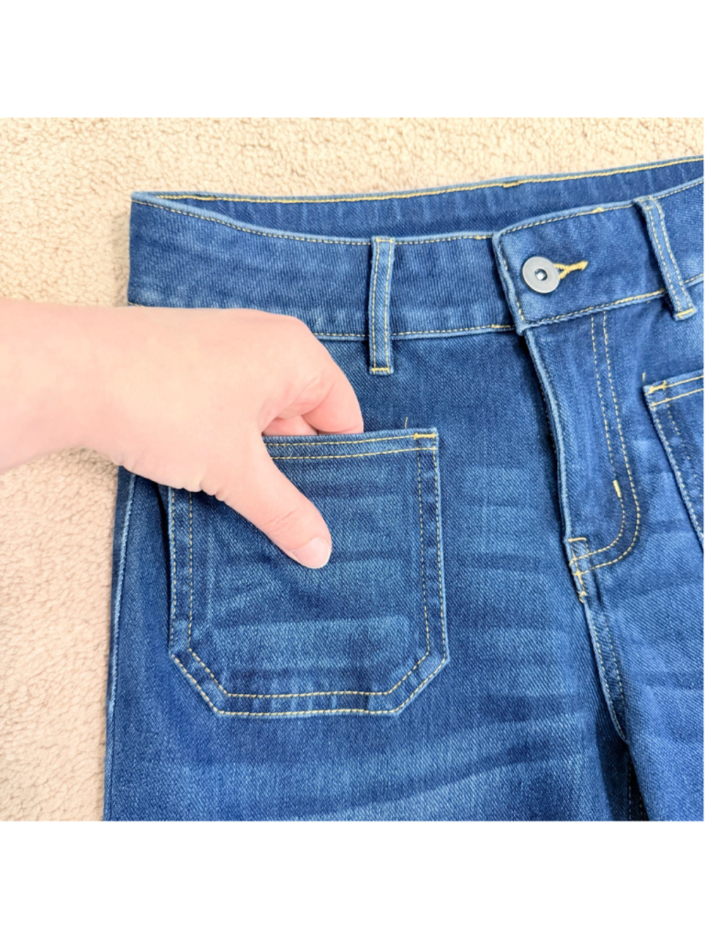 Halara New Flex Low Rise Zipper Pockets Straight Leg Casual Jeans Women's XS - Picture 3 of 10